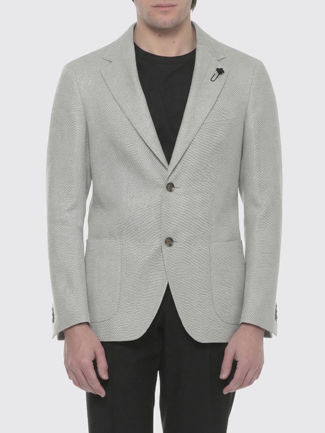 LARDINI Einreihiger Blazer aus Schurwolle und Leinen