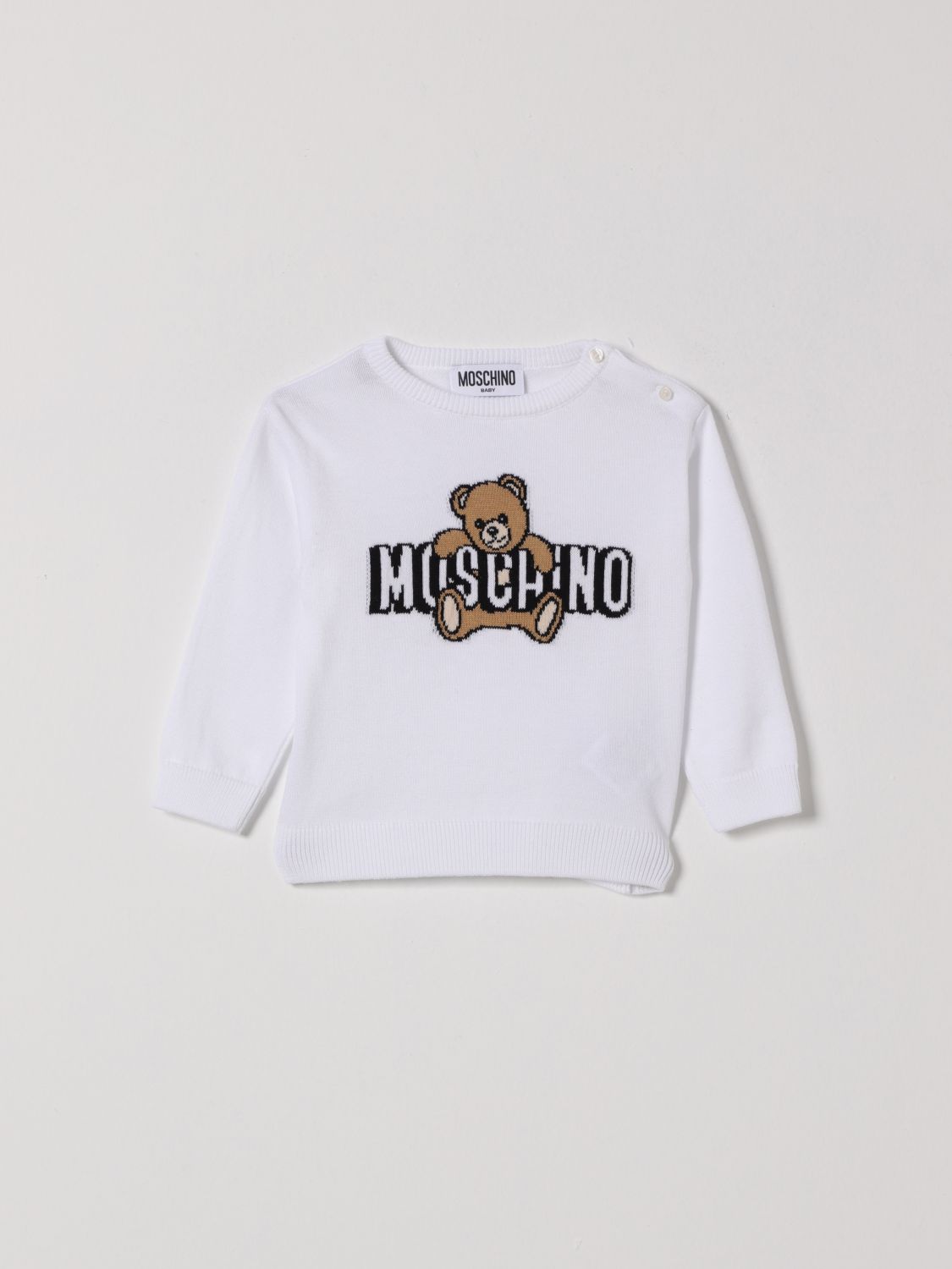 MOSCHINO Rundhals-Pullover aus Baumwolle mit Logo