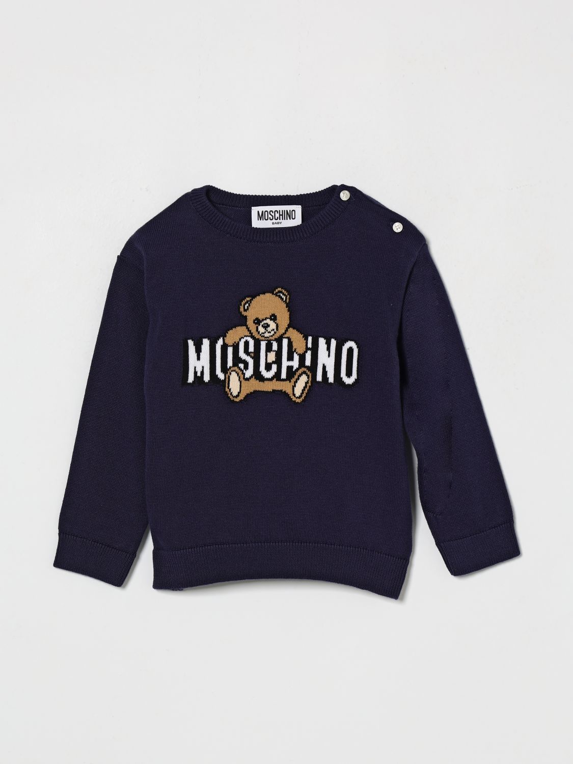MOSCHINO Rundhals-Pullover aus Baumwolle mit Logo