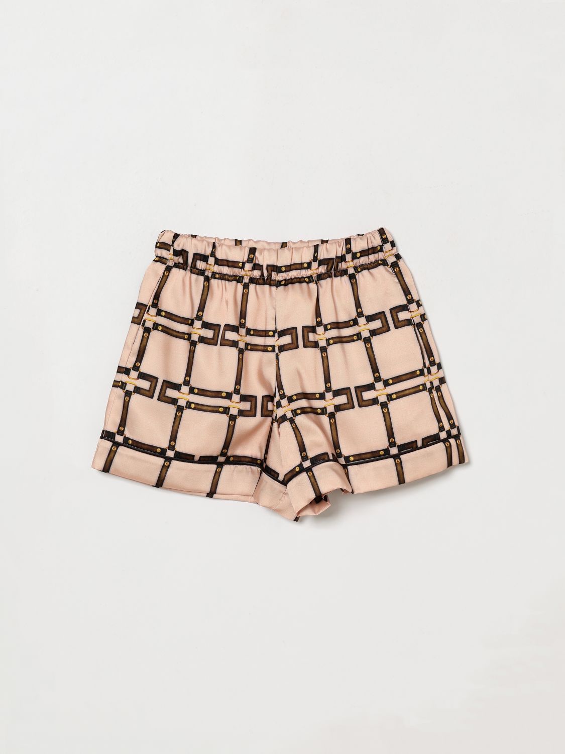 ELISABETTA FRANCHI LA MIA BAMBINA Shorts aus bedrucktem Crêpe