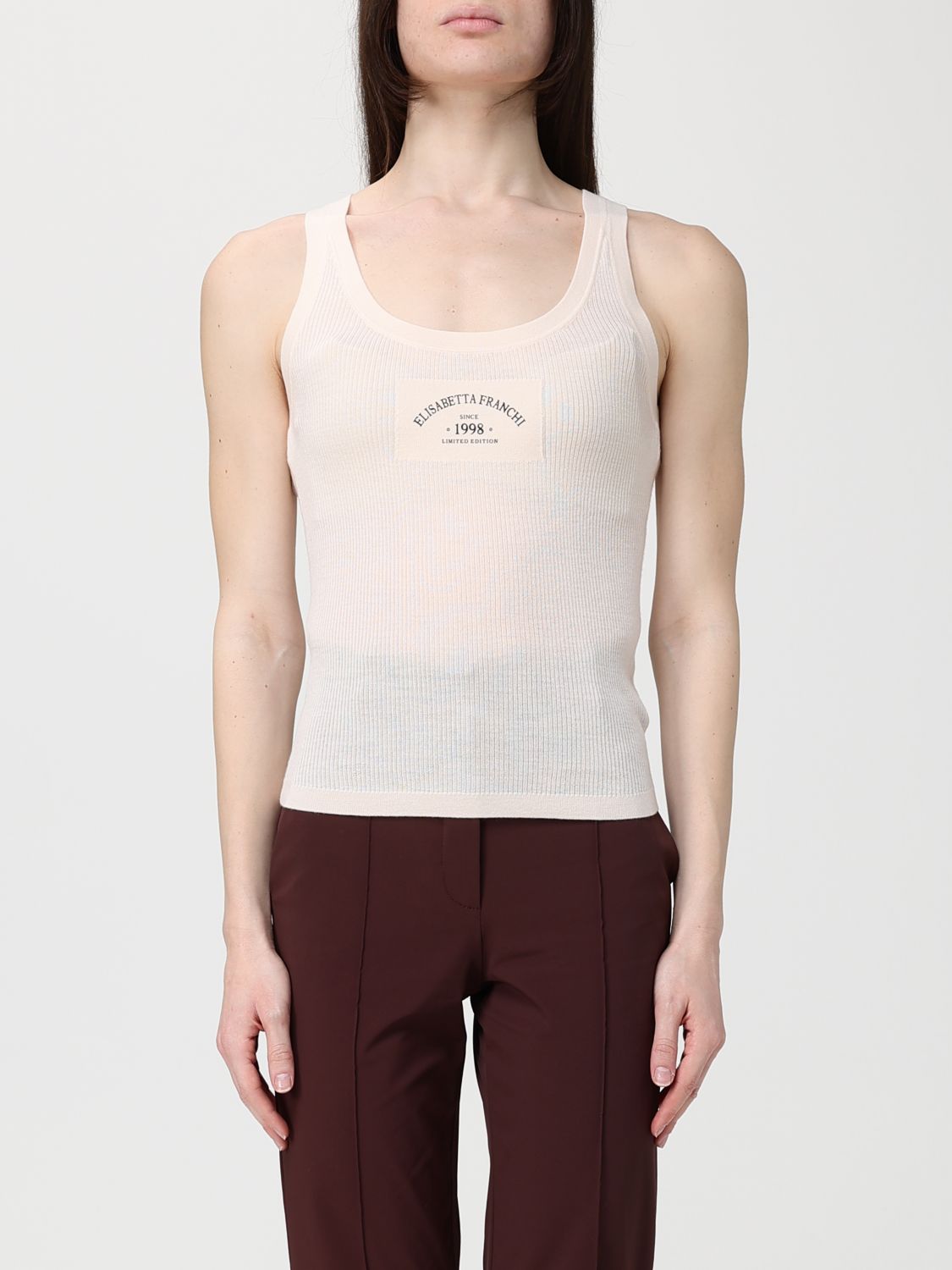 ELISABETTA FRANCHI Wolltop mit Logo