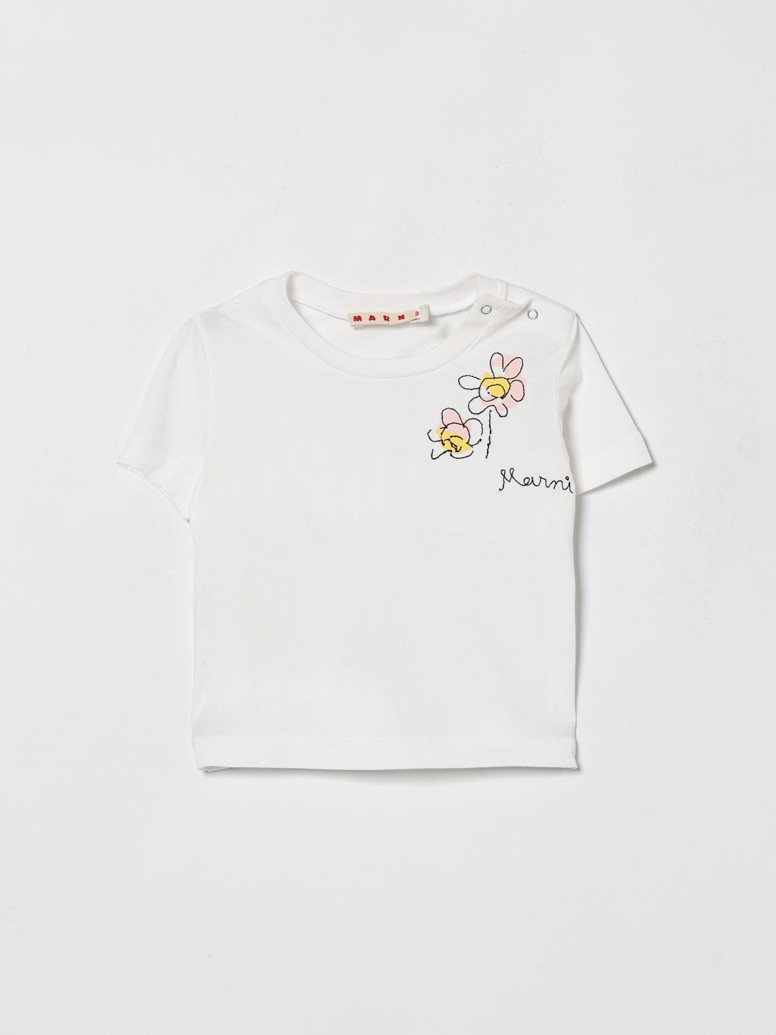 MARNI Baumwoll-T-Shirt mit aufgenähtem Logo