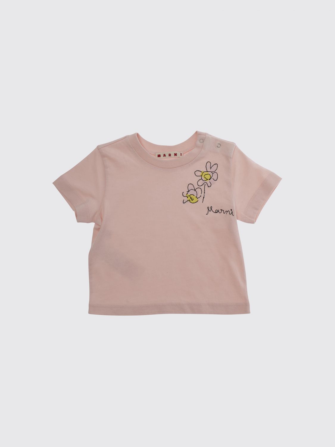 MARNI T-shirt in cotone con logo cucito