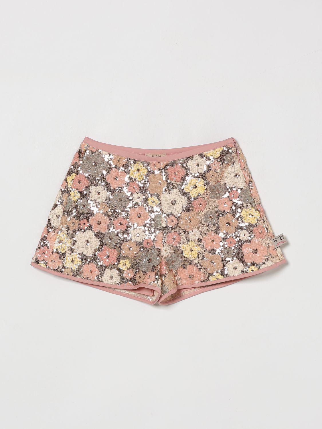 N° 21 Shorts mit Blumen Pailletten