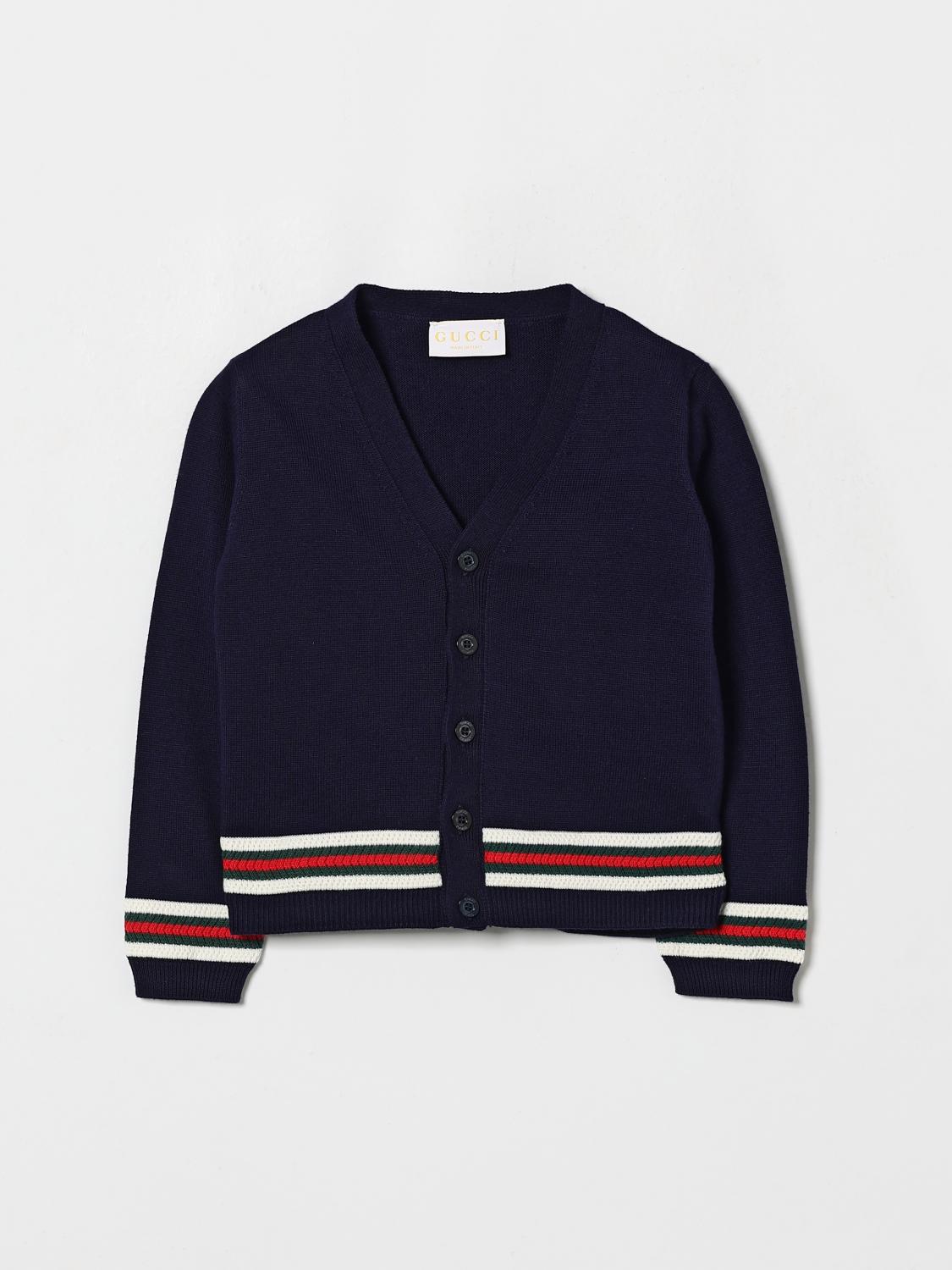 GUCCI Cardigan in cotone con Web