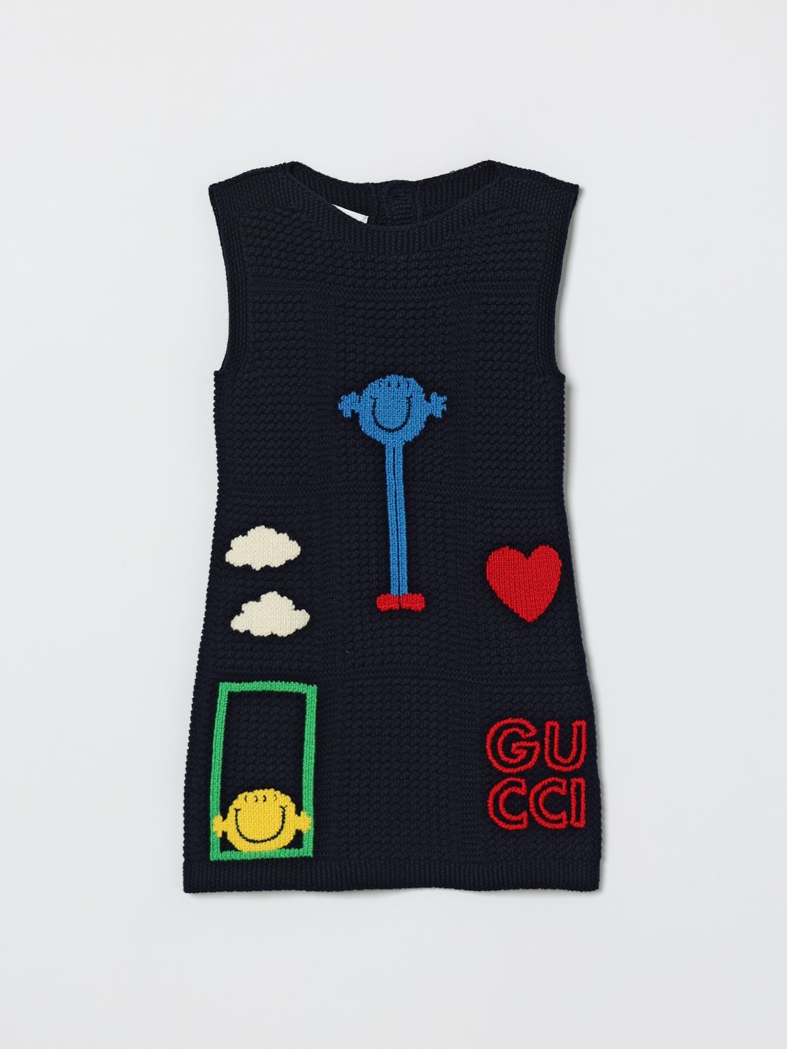 GUCCI GUCCI Cotton Knit Dress With Embroidery　GUCCI 刺繍入りコットンニットドレス