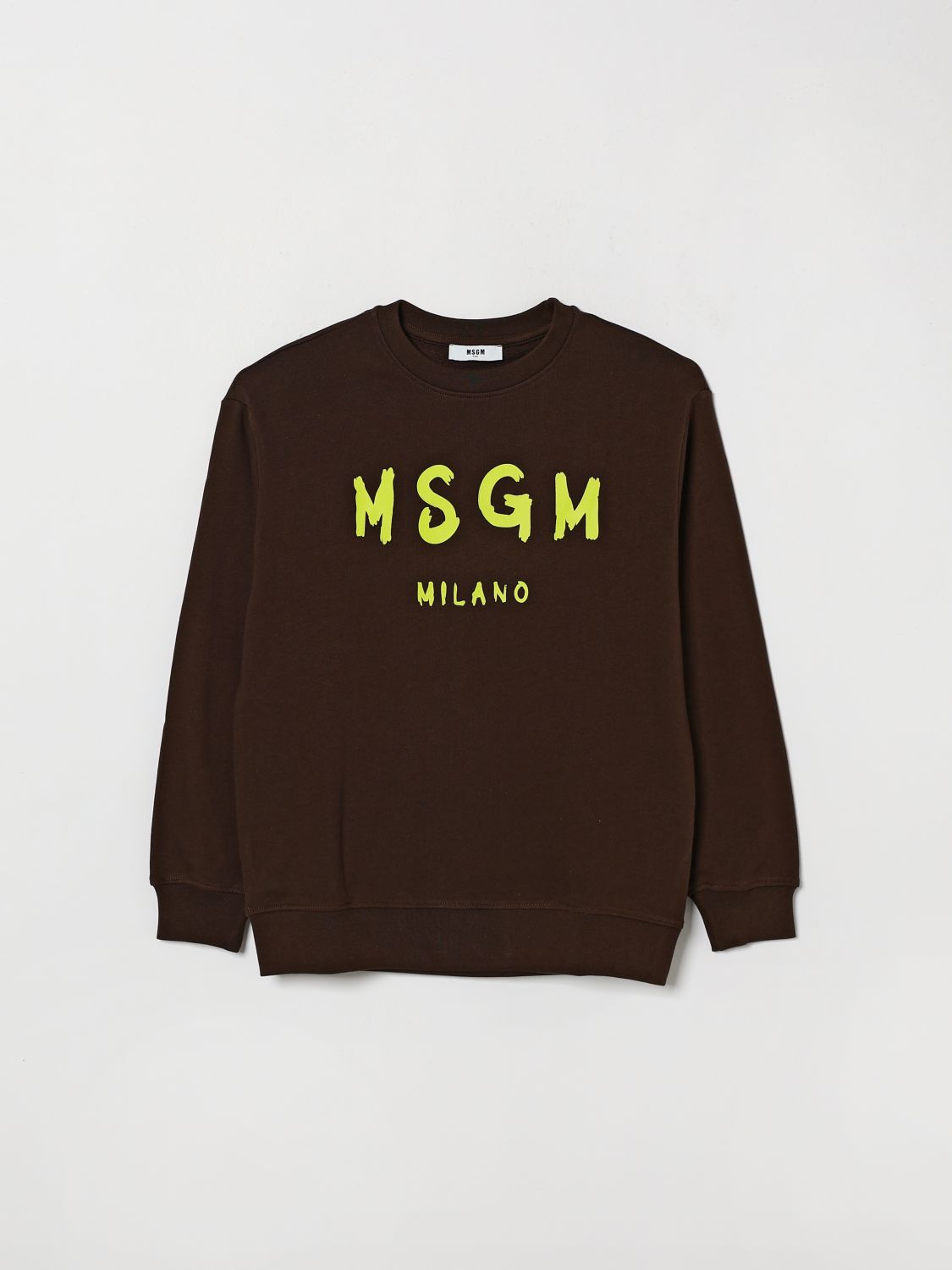 MSGM Kids Felpa in cotone con stampa logo