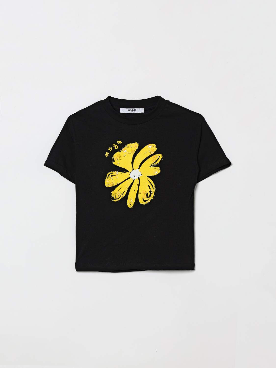 MSGM Kids Baumwoll-T-Shirt mit Blumenprint