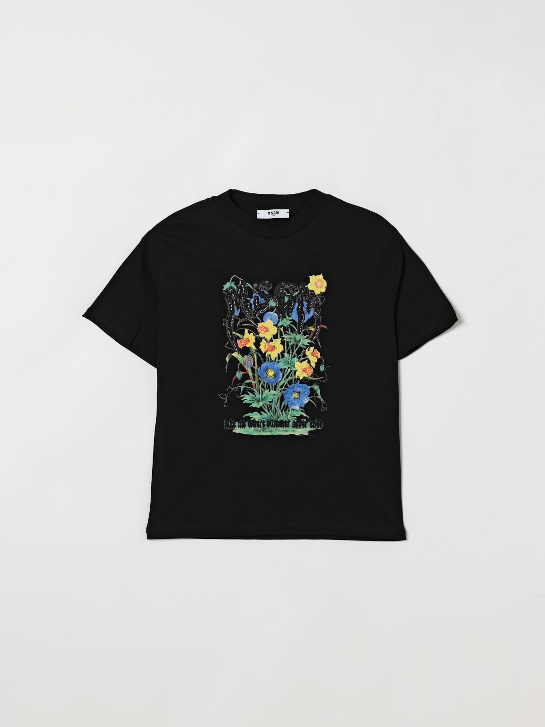 MSGM Kids Baumwoll-T-Shirt mit Blumenprint