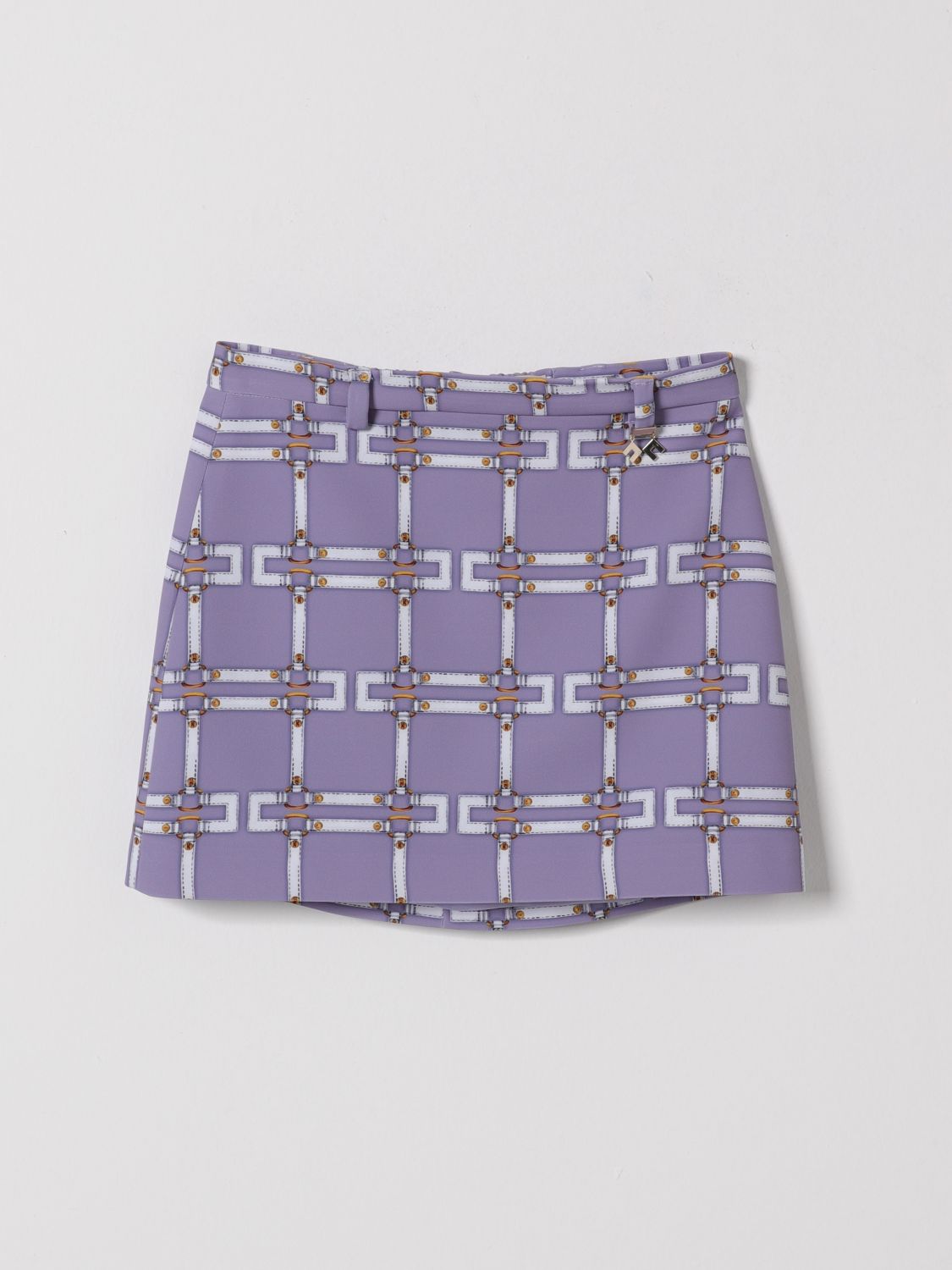 ELISABETTA FRANCHI LA MIA BAMBINA Bedruckter Crêpe-Minirock