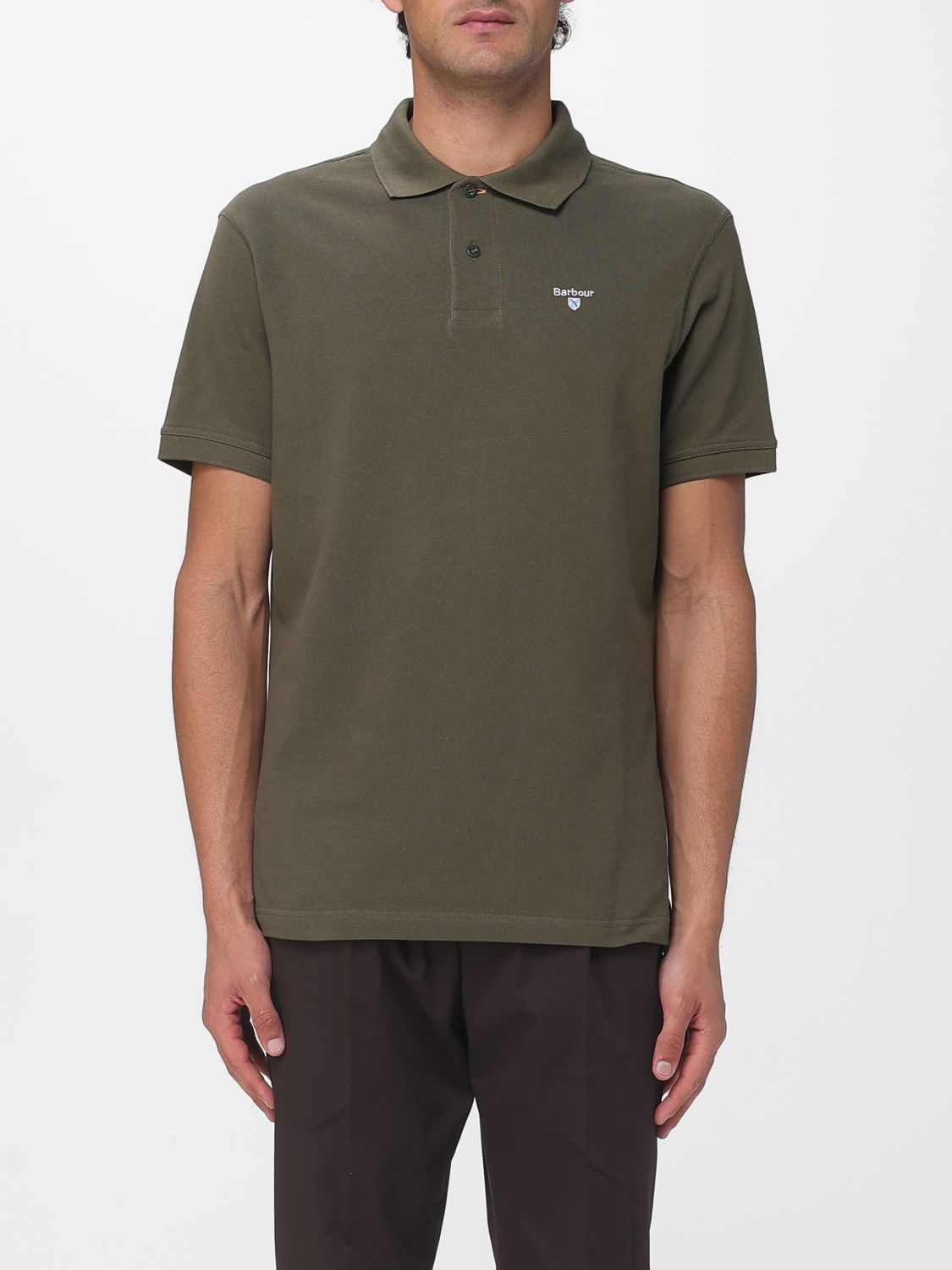 BARBOUR Cotton Polo Shirt with Logo　BARBOUR ロゴ入りコットンポロシャツ BARBOUR