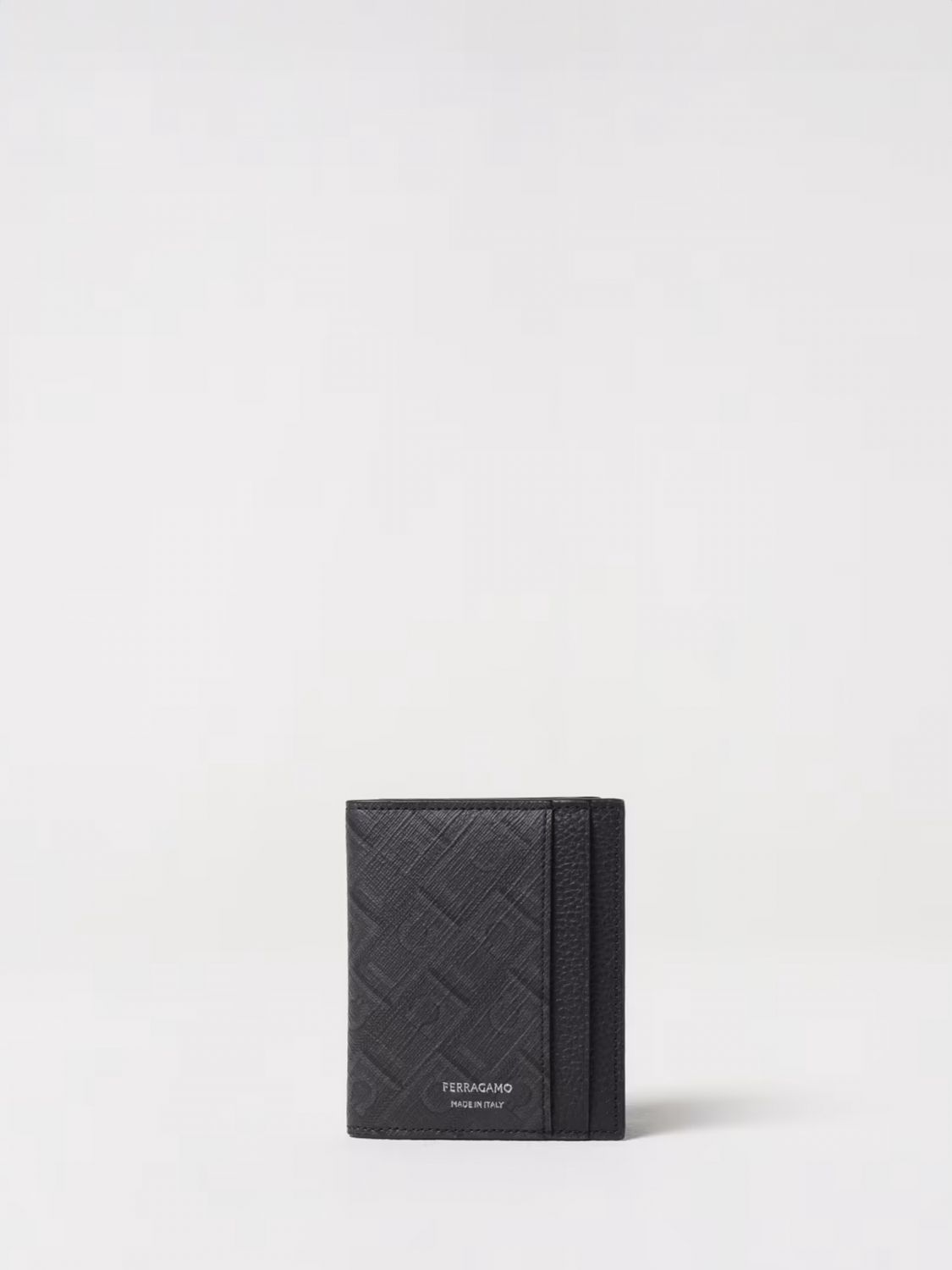 FERRAGAMO Credit Card Holder in Coated Leather and Cotton with Monogram　FERRAGAMO モノグラム入りコーティングレザーとコットン製クレジットカードホルダー FERRAGAMO
