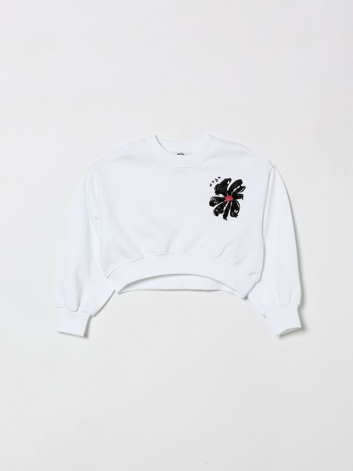 MSGM Kids Baumwoll-Rundhals-Sweatshirt
