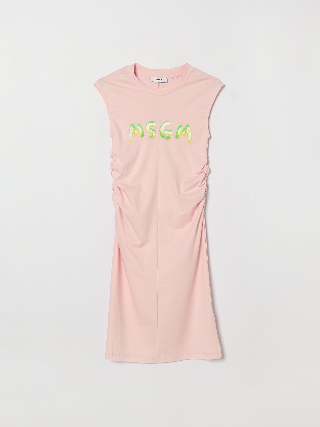 MSGM Kids Abito in cotone con logo
