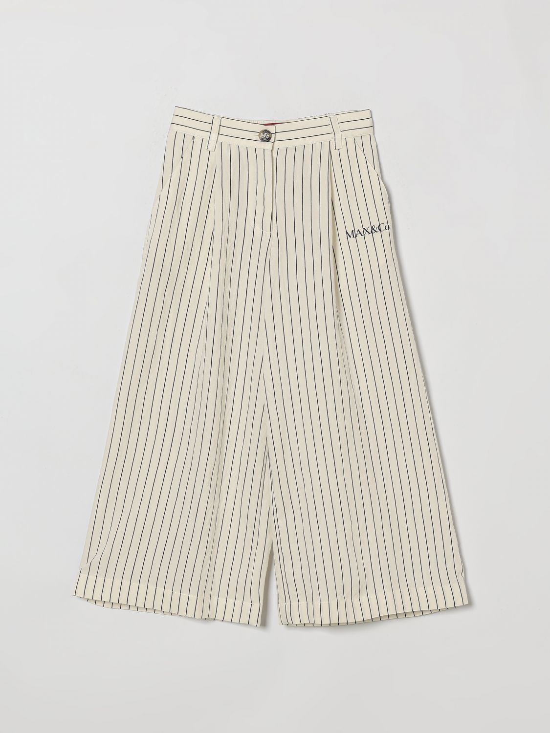 MAX & CO. KID Gestreifte Baumwoll-Hose mit weitem Bein
