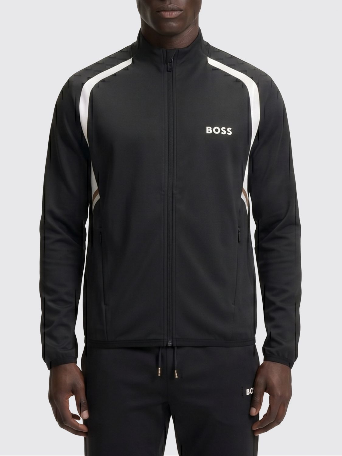 BOSS Felpa con zip Spin in poliestere