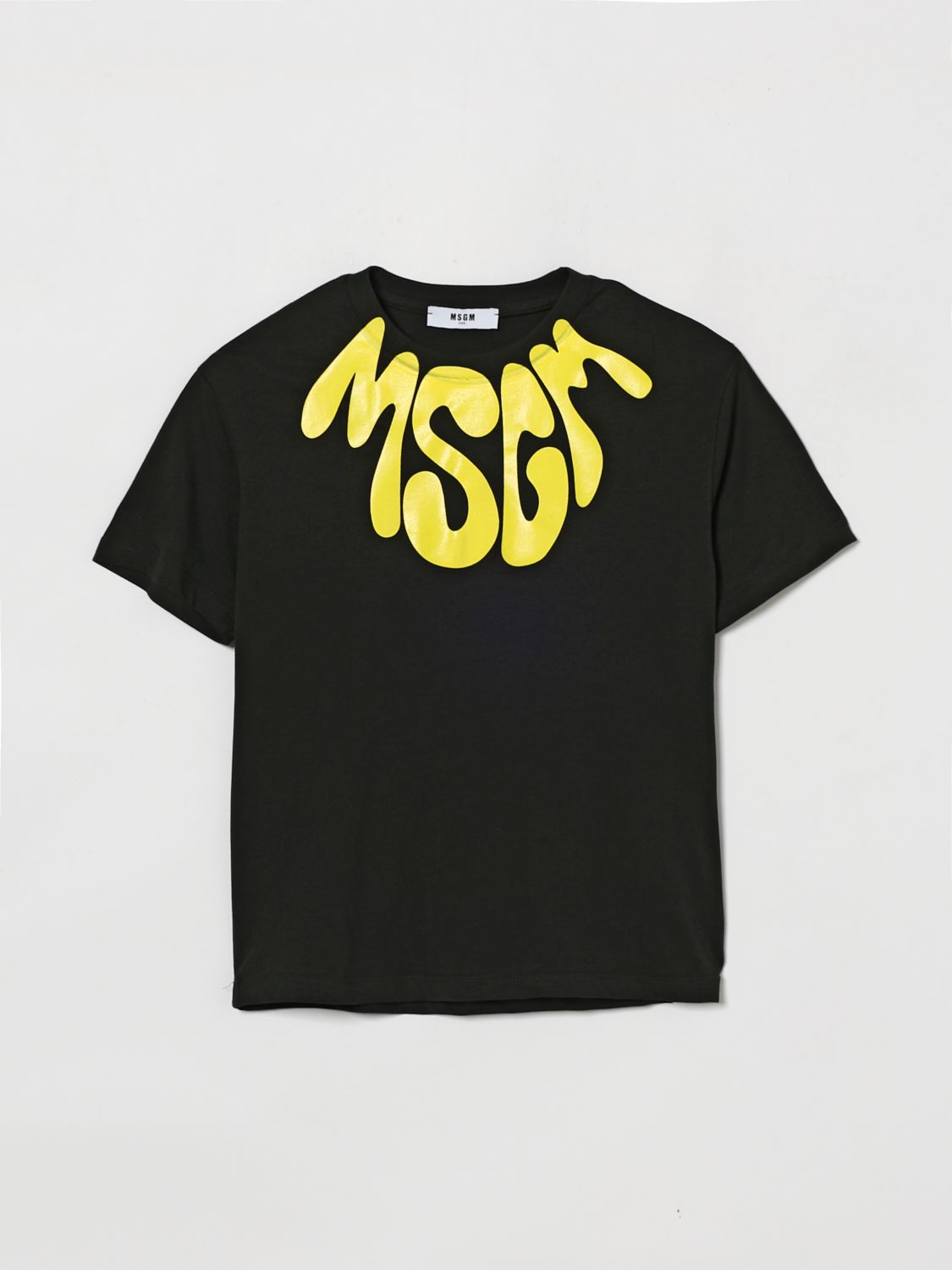 MSGM Kids Cotton T-Shirt with Logo　MSGM キッズ ロゴ入りコットン T シャツ MSGM