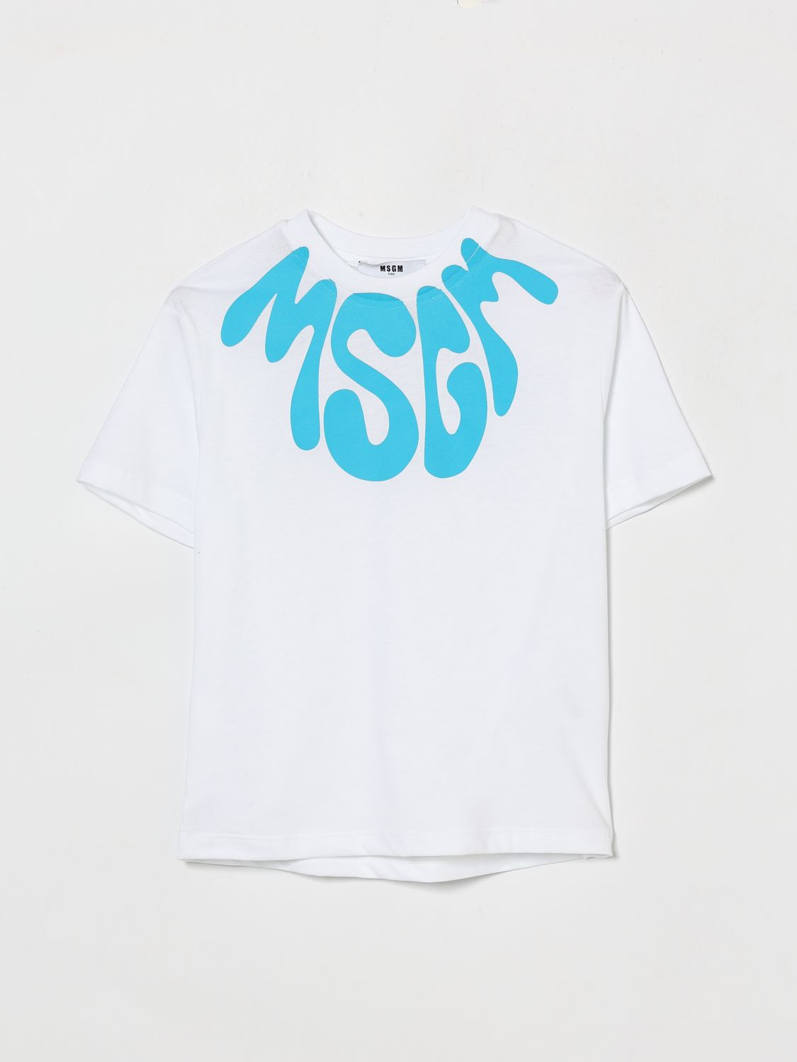 MSGM Kids Cotton T-Shirt with Logo　MSGM キッズ ロゴ入りコットン T シャツ MSGM