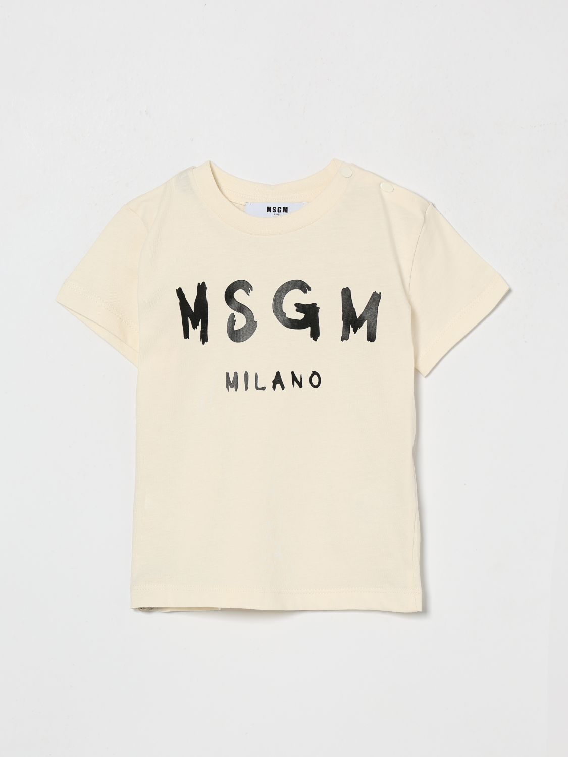 MSGM Kids Cotton T-shirt with Logo　MSGM キッズ ロゴ入りコットン T シャツ MSGM