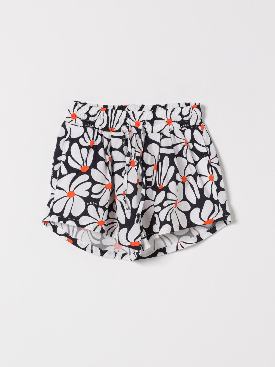 MSGM Kids Cotton Shorts with Floral Print　MSGM キッズ コットン ショーツ 花柄 MSGM