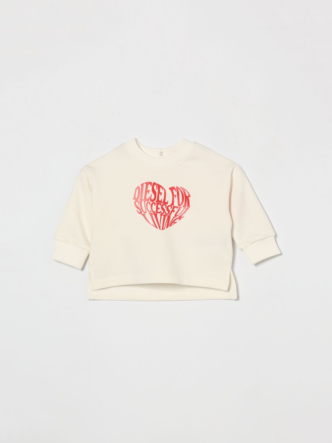 DIESEL Cotton Crewneck Sweatshirt with Logo Print　DIESEL ロゴプリント コットン クルーネック スウェットシャツ DIESEL