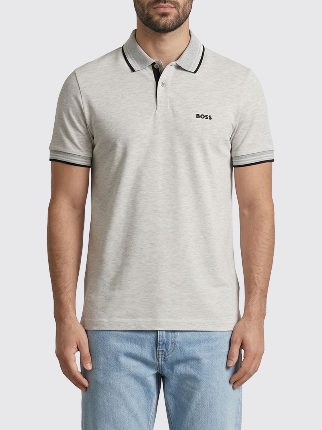 BOSS Baumwoll-Polo mit Logo