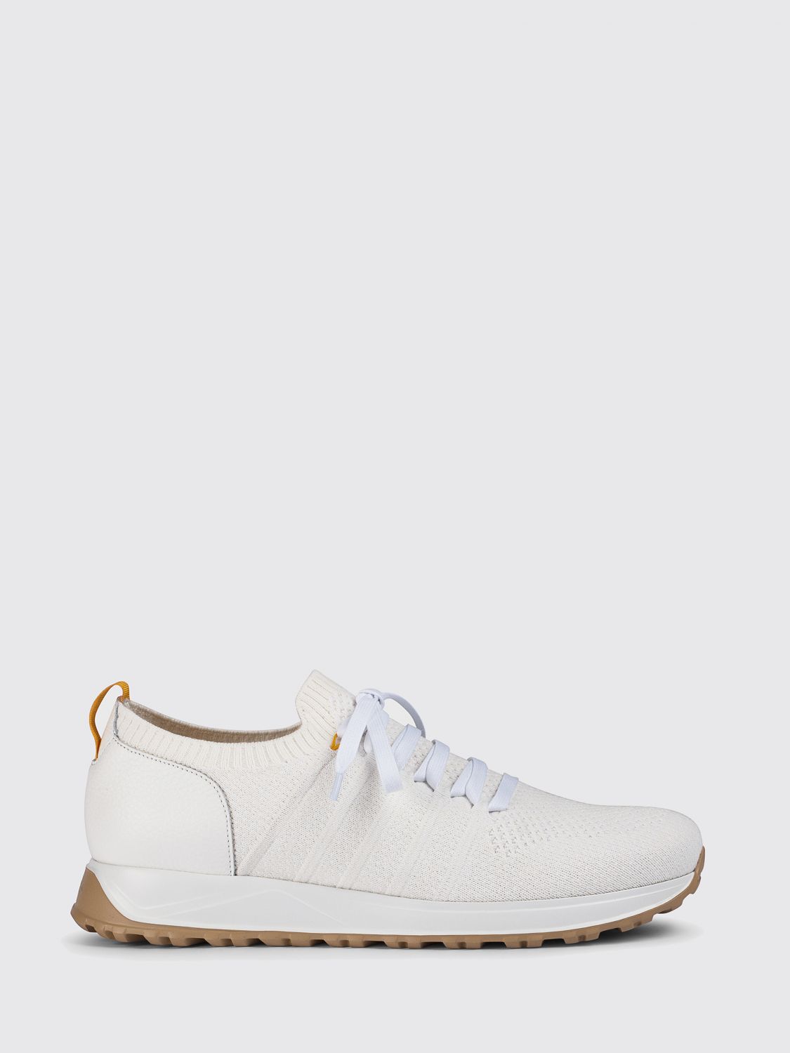 Doucal's Crochet Knit and Leather Sneakers