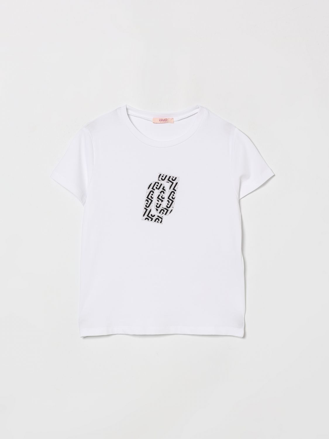 LIU JO Baumwoll-T-Shirt mit Strass-Logo