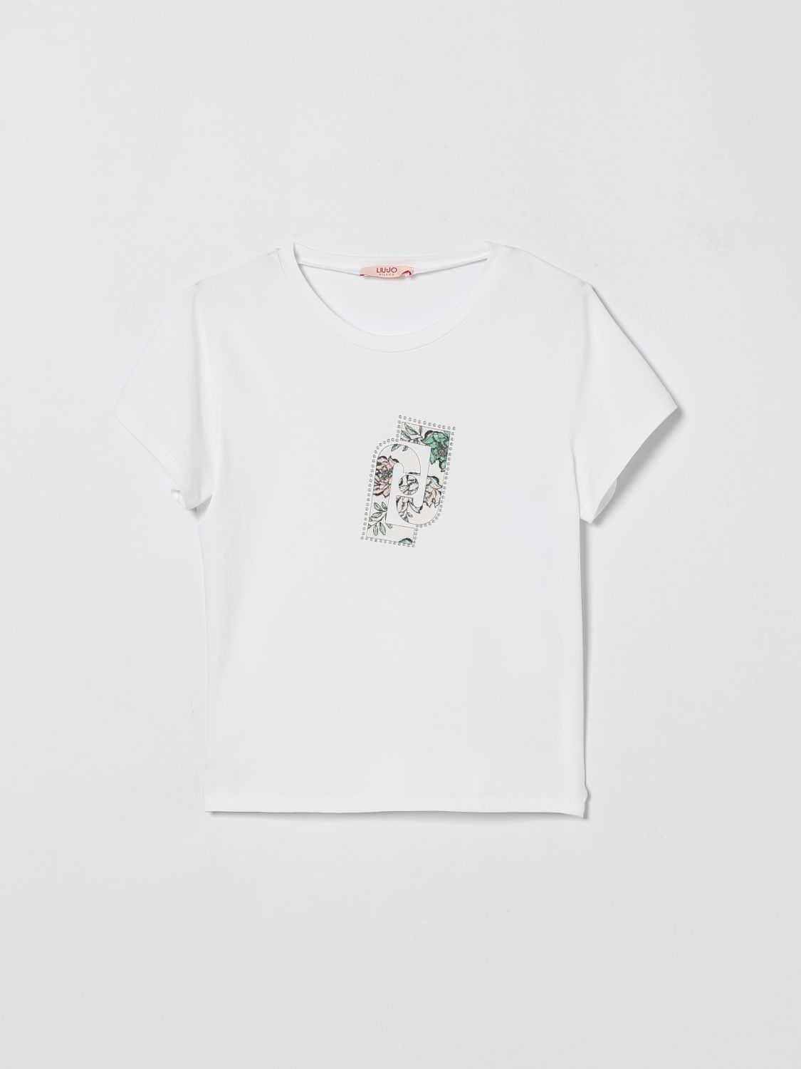 LIU JO Baumwoll-T-Shirt mit Strass-Logo