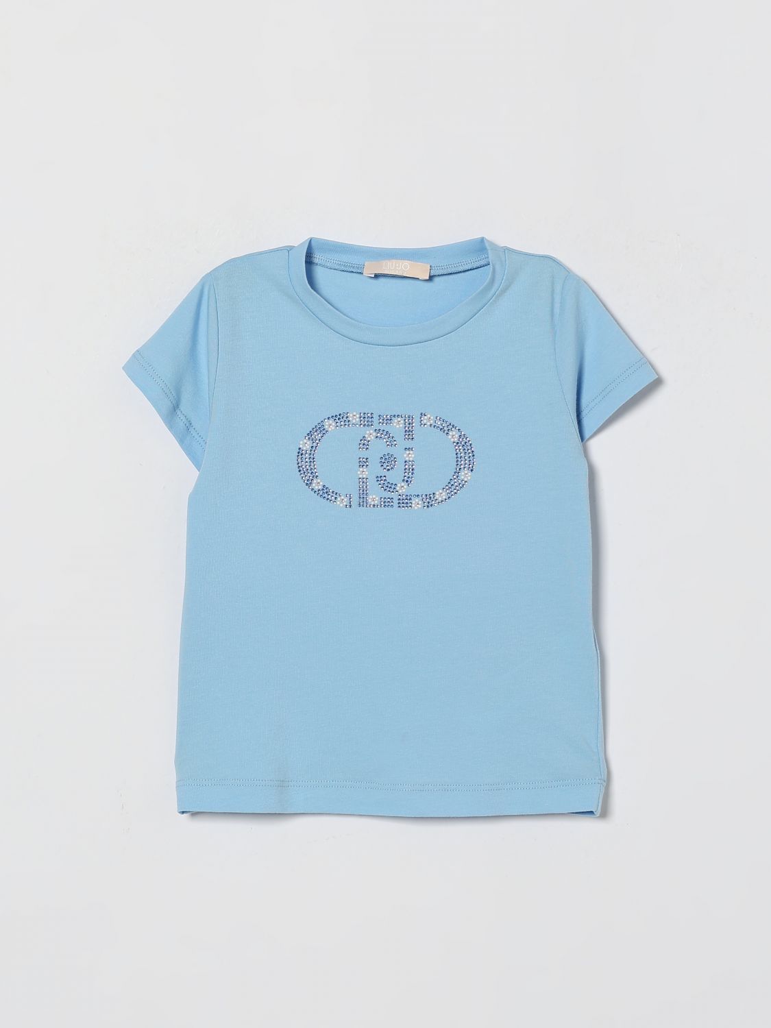 LIU JO Baumwoll-T-Shirt mit Strass-Logo