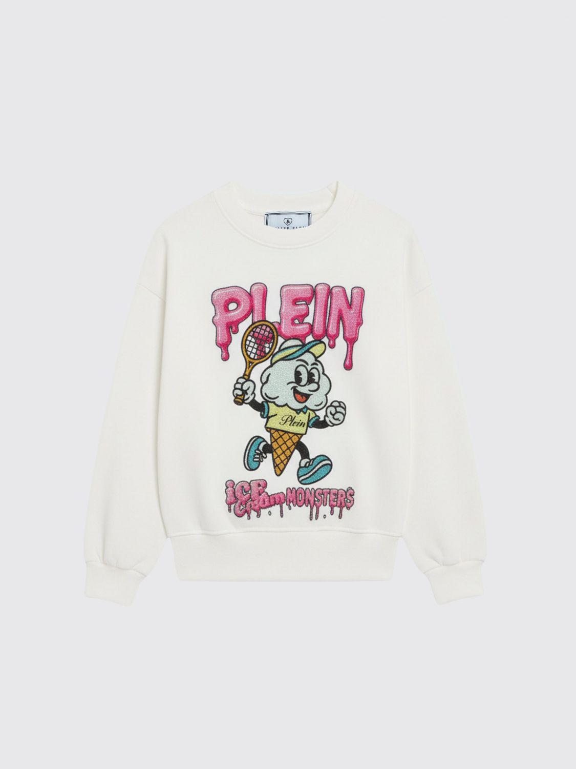 PHILIPP PLEIN Baumwoll-Rundhalspullover mit Logo-Print
