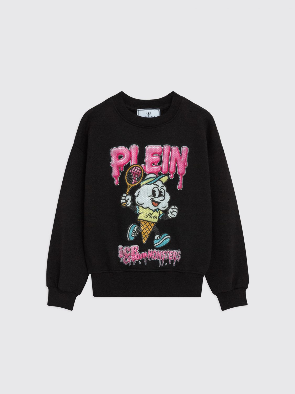 PHILIPP PLEIN Baumwoll-Rundhalspullover mit Logo-Print
