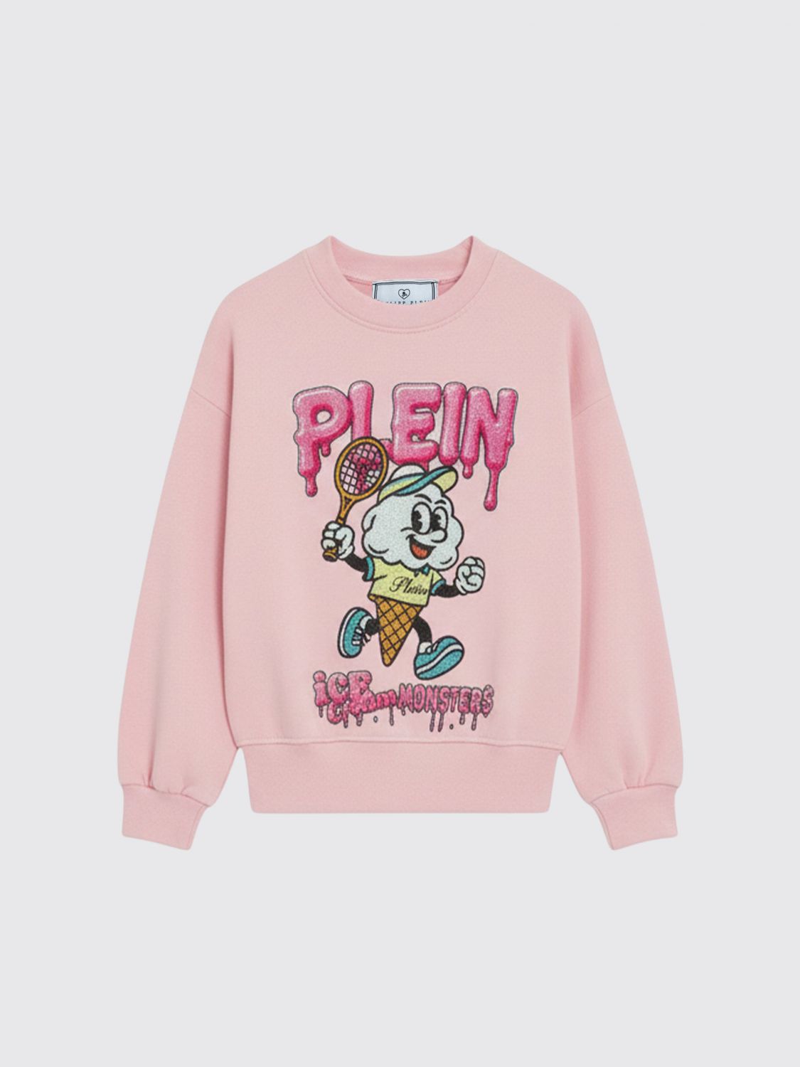 PHILIPP PLEIN Baumwoll-Rundhalspullover mit Logo-Print