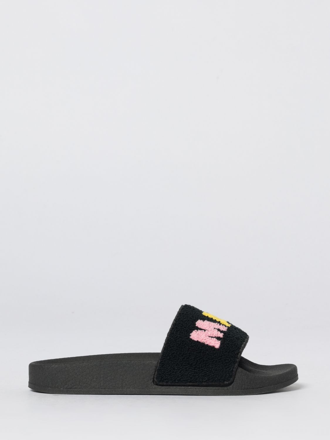 MARNI Fleece-Sliders mit Logo
