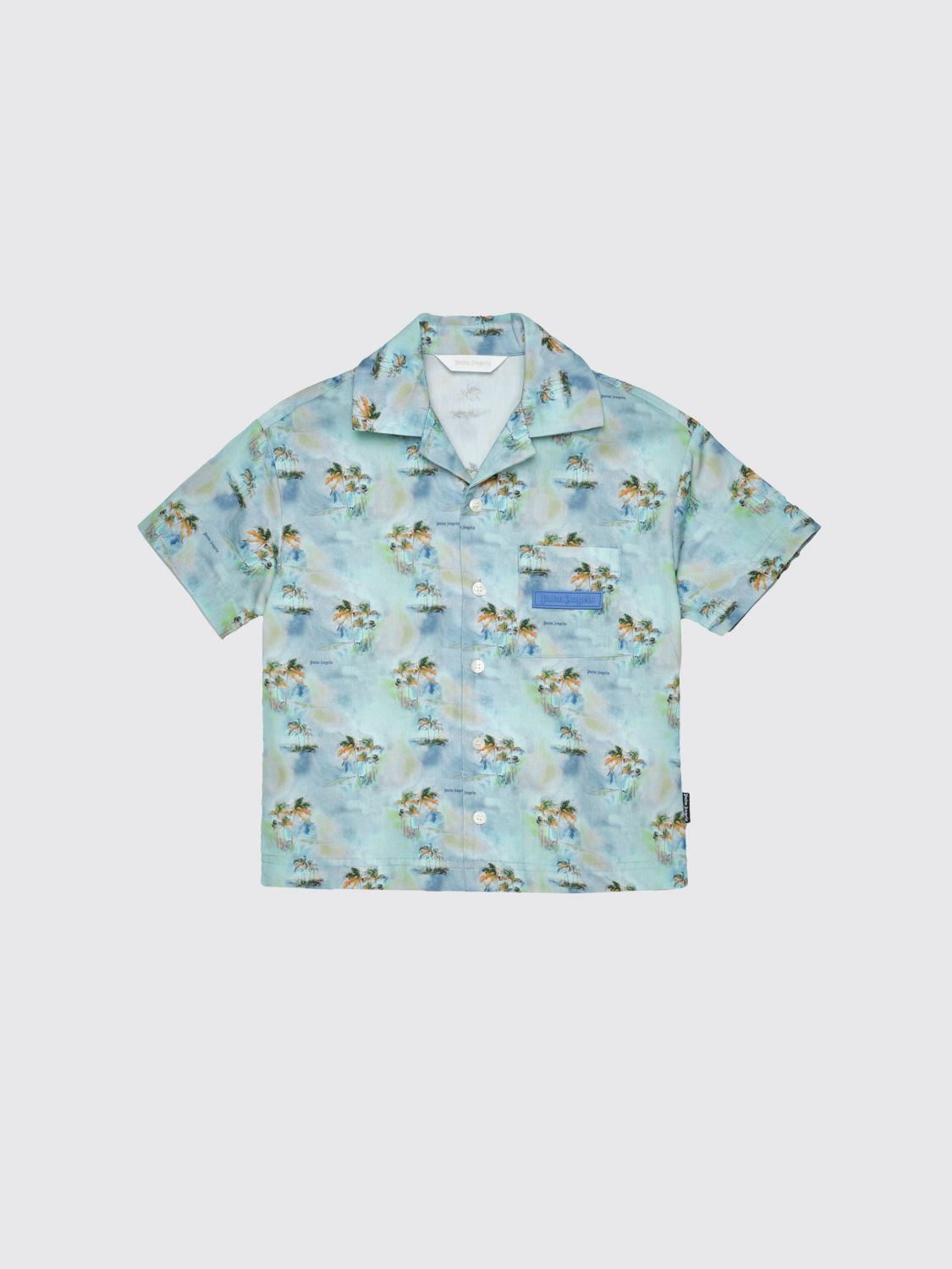 PALM ANGELS Printed Cotton Casual Shirt　PALM ANGELS プリントコットンカジュアルシャツ PALM