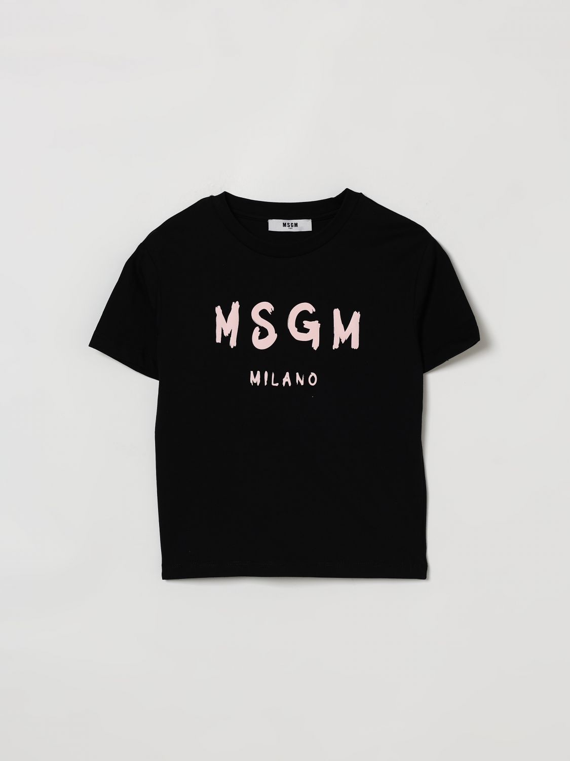 MSGM Kids Cotton T-shirt with Logo　MSGM キッズ ロゴ入りコットン T シャツ MSGM