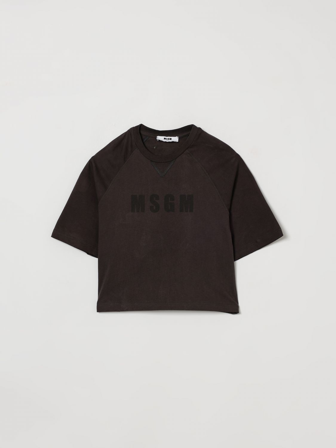 MSGM Kids Cotton T-shirt with Logo　MSGM キッズ ロゴ入りコットン T シャツ MSGM