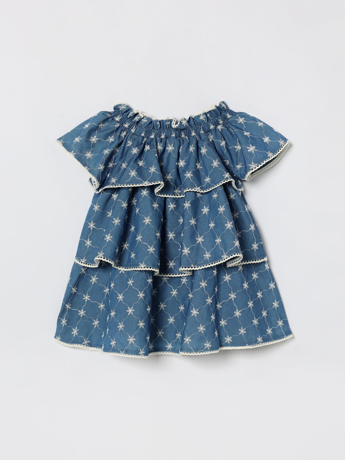Twinset Minikleid aus Baumwollmischgewebe mit Stickereien