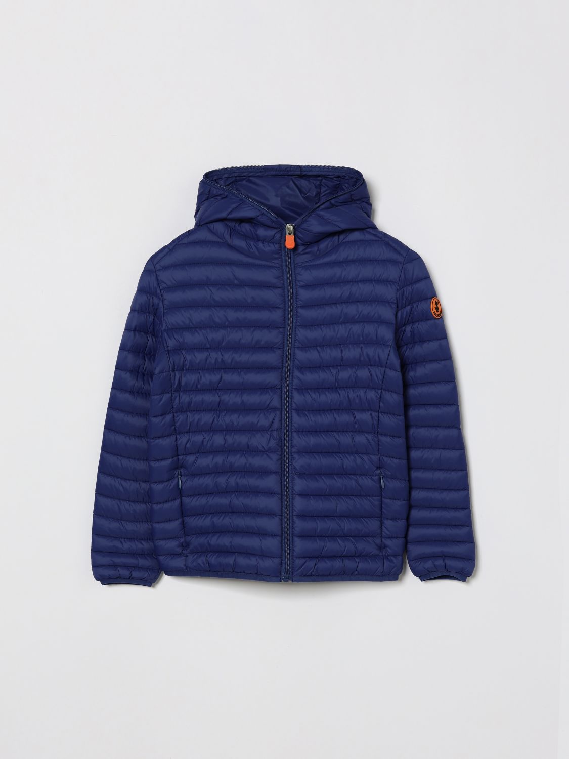 Save The Duck Kids'  Nylon Down Jacket With Hood In Blue