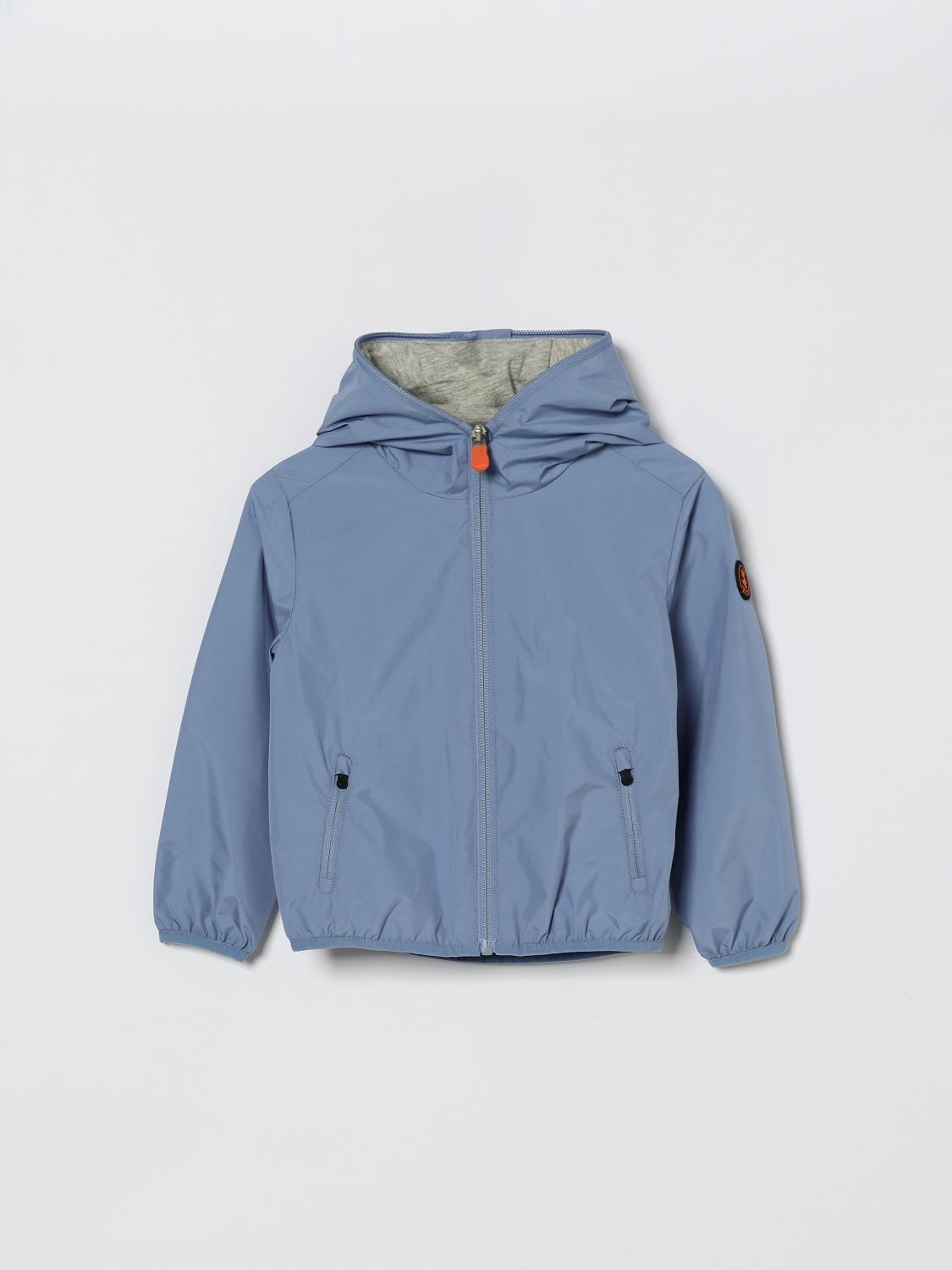Save The Duck Kids'  Polyester Hooded Windbreaker In 블루