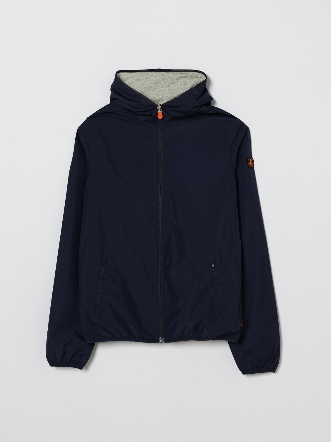 Save The Duck Kids'  Polyester Hooded Windbreaker In 네이비