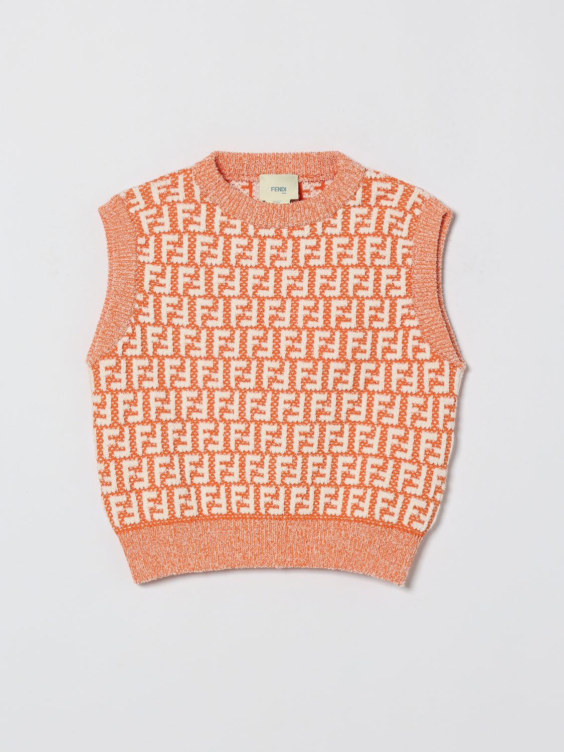 FENDI Gilet in maglia di cotone FF