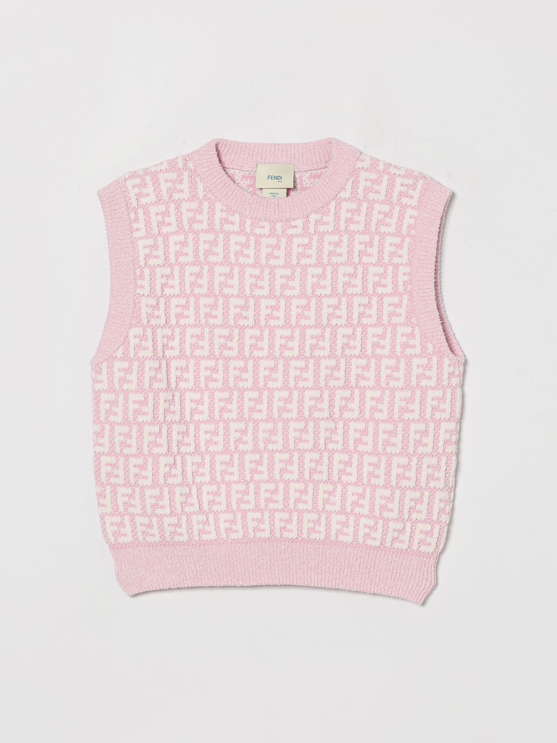 FENDI Gilet in maglia di cotone FF