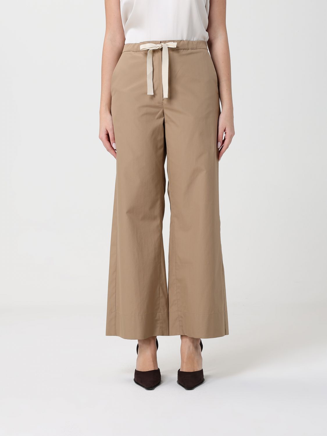 's Max Mara Cotton Wide-leg Trousers In Brown