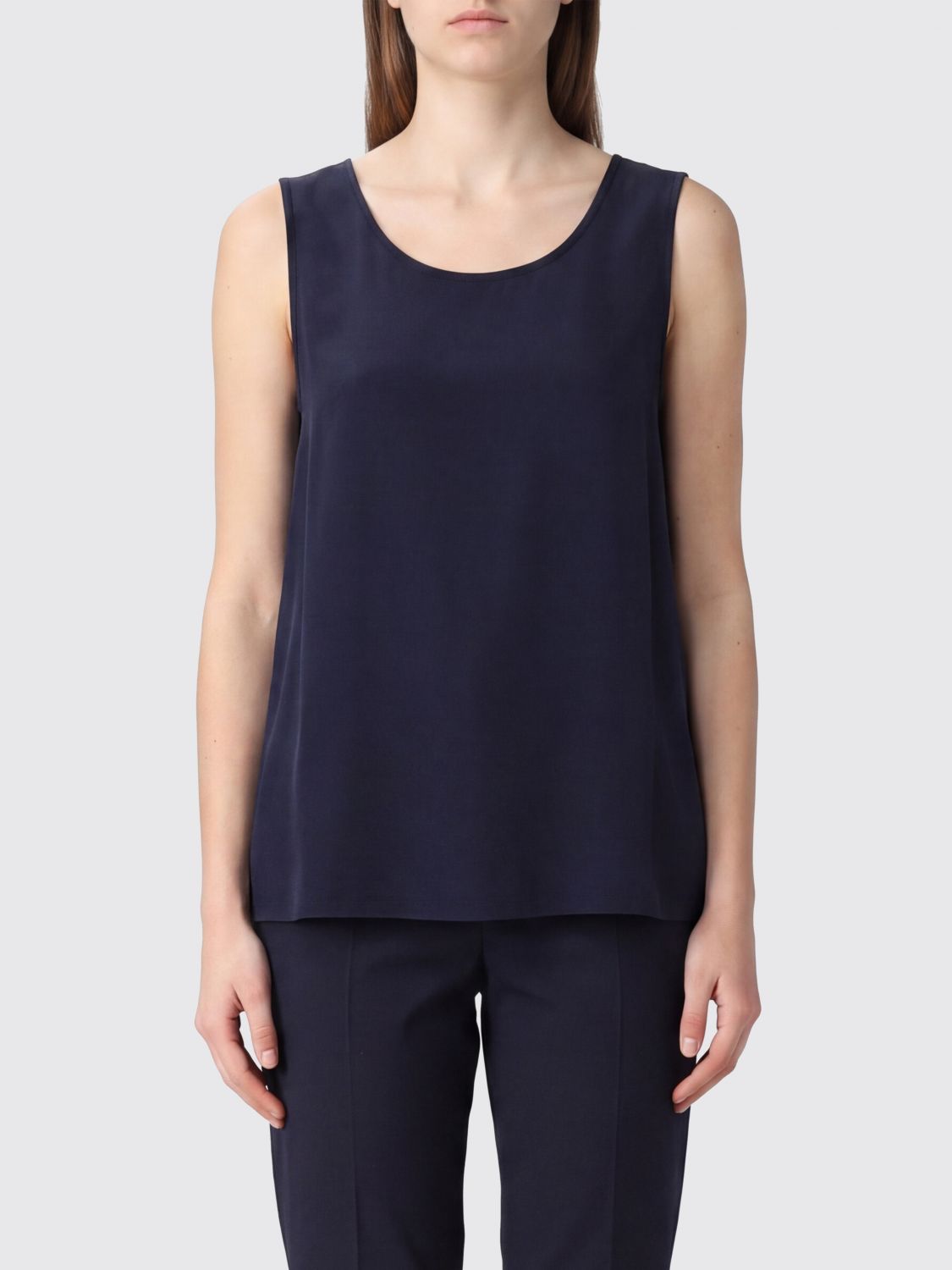 's Max Mara Basic Satin Top In Blue