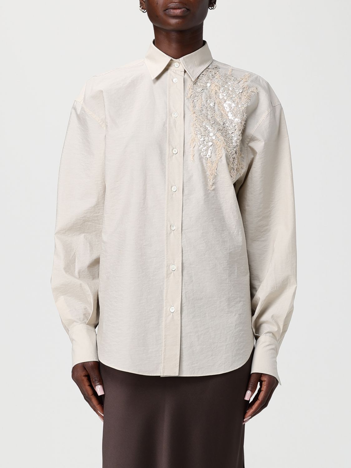 BRUNELLO CUCINELLI Cotton Blend Shirt With Sequins