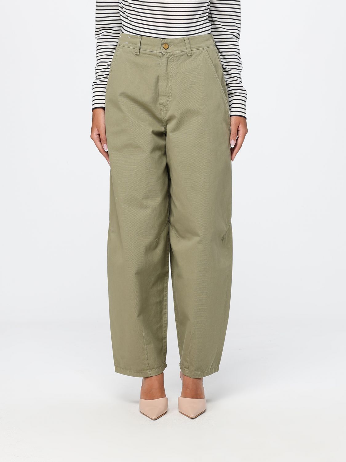 Alysi Barrel Denim Jeans In Green