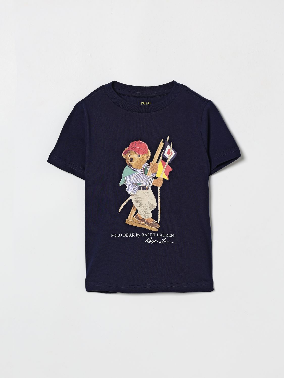 POLO RALPH LAUREN Baumwoll-T-Shirt mit Bärenprint