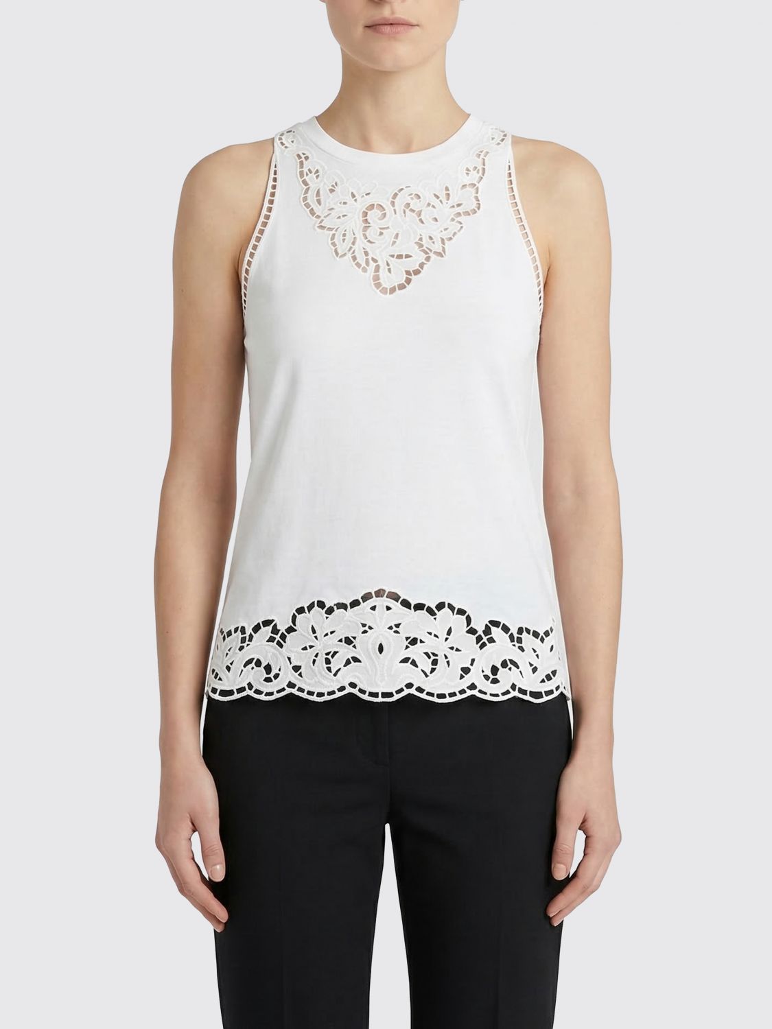 Twinset Baumwoll-Top mit Stickereien