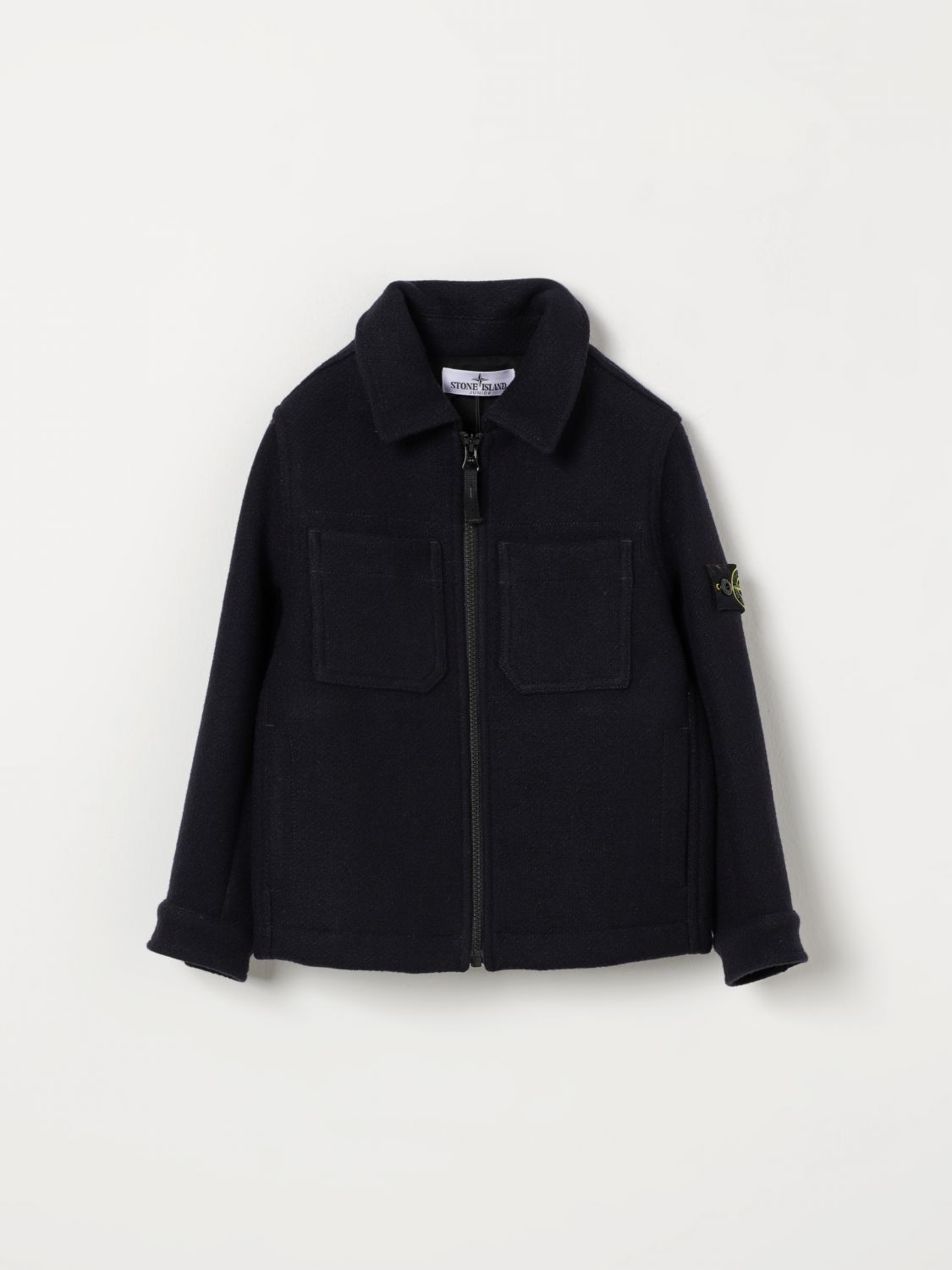 STONE ISLAND JUNIOR Virgin Wool Blend Jacket　STONE ISLAND JUNIOR バージンウールブレンドジャケット STONE